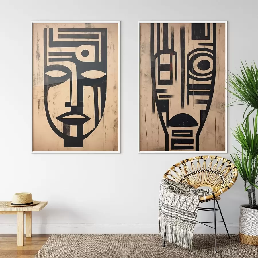 Картина Абстрактні маски d00776