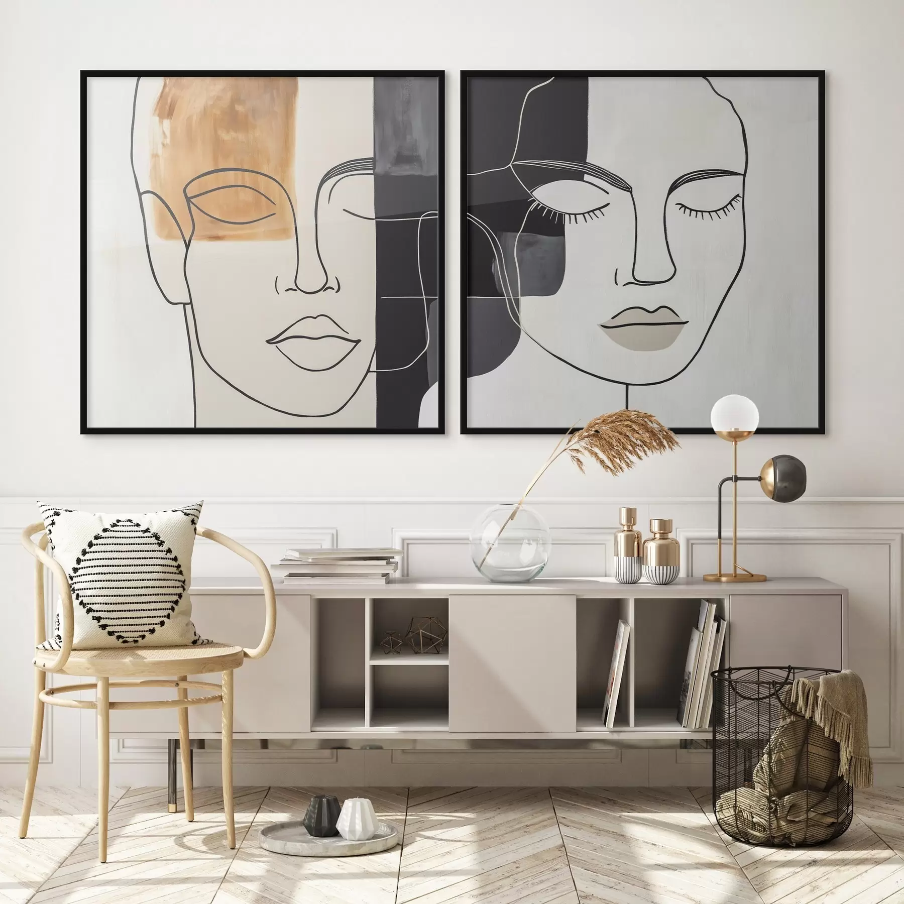 Картина Абстрактні портрети чоловіка і жінки d00720