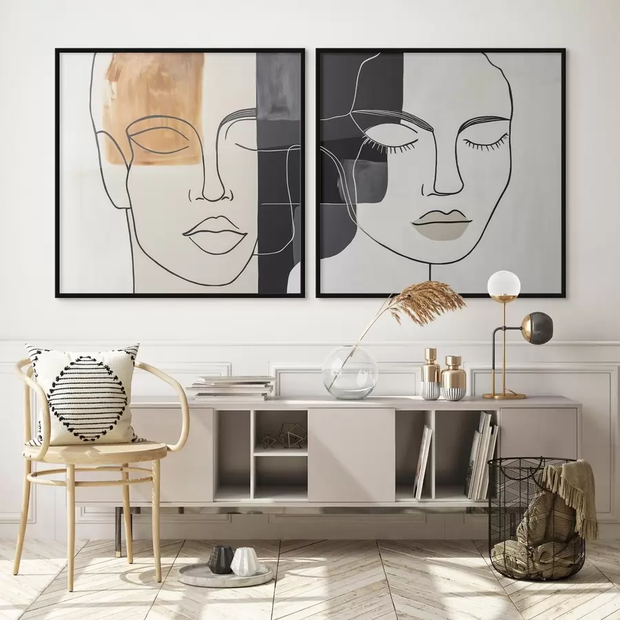 Картина Абстрактні портрети чоловіка і жінки d00720