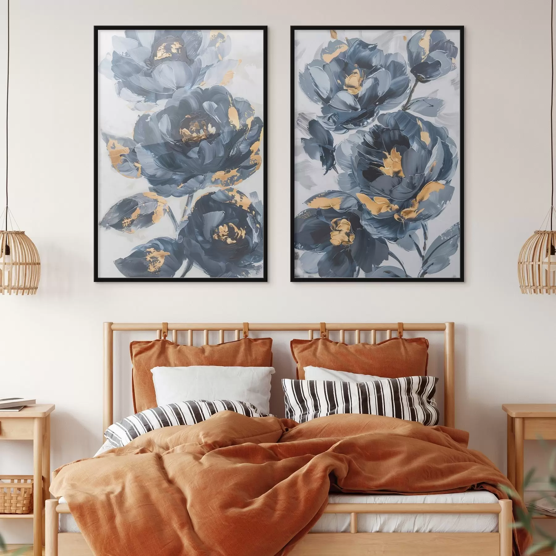 Картина Великі абстрактні квіти d00782