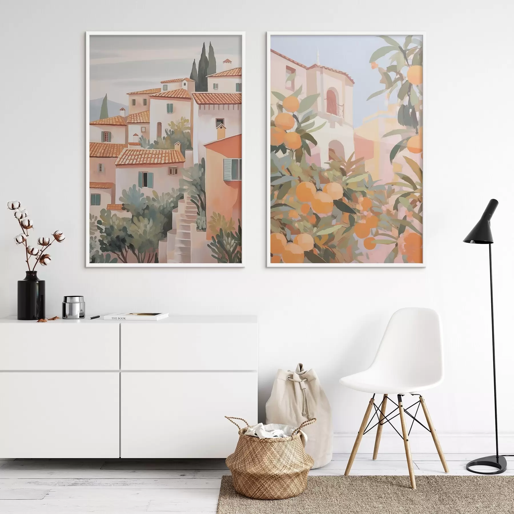 Картина Будинки посеред саду d00791