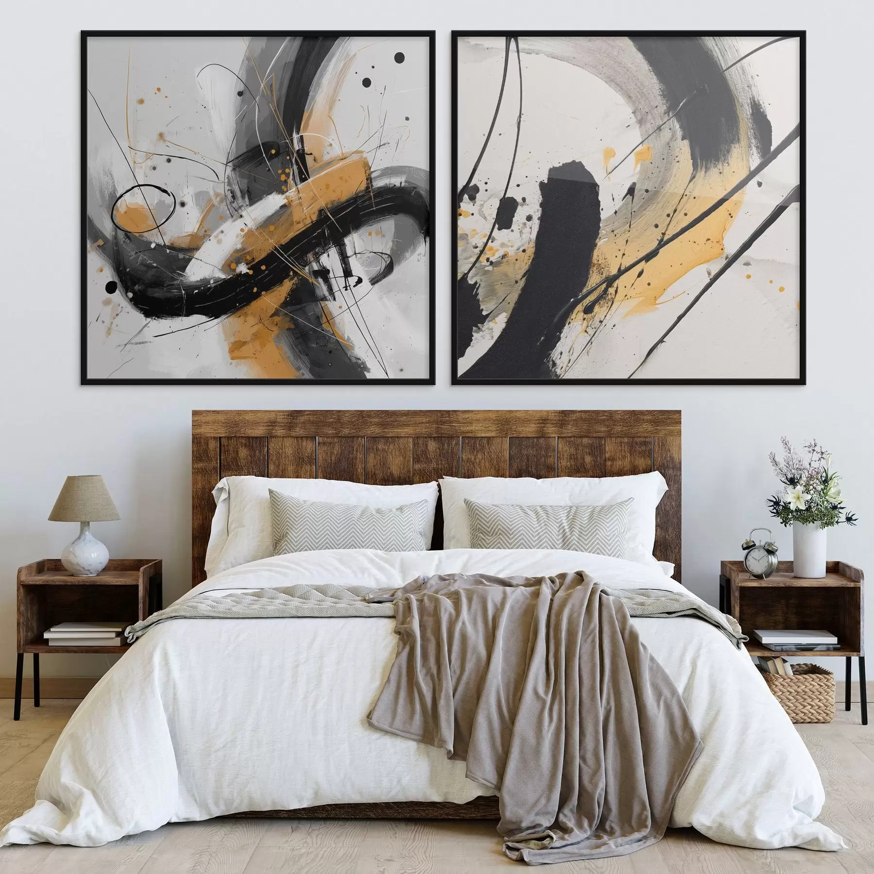 Картина Вираз у жовтих і чорних тонах d00739