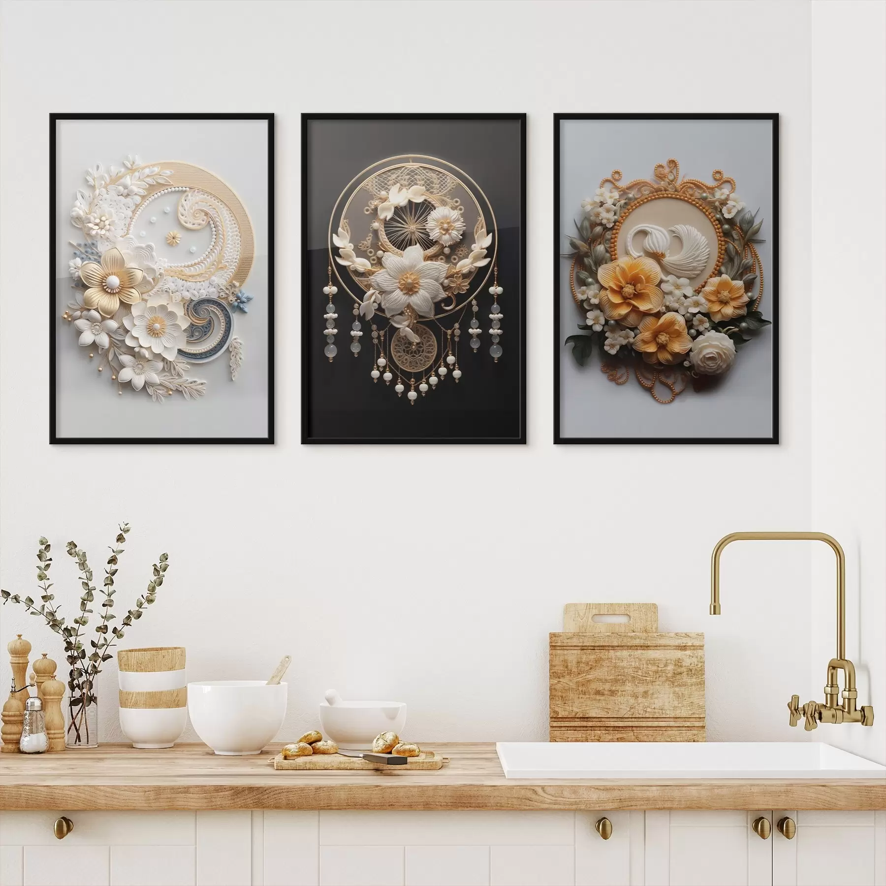 Картина Абстрактні композиції з квітів d00561