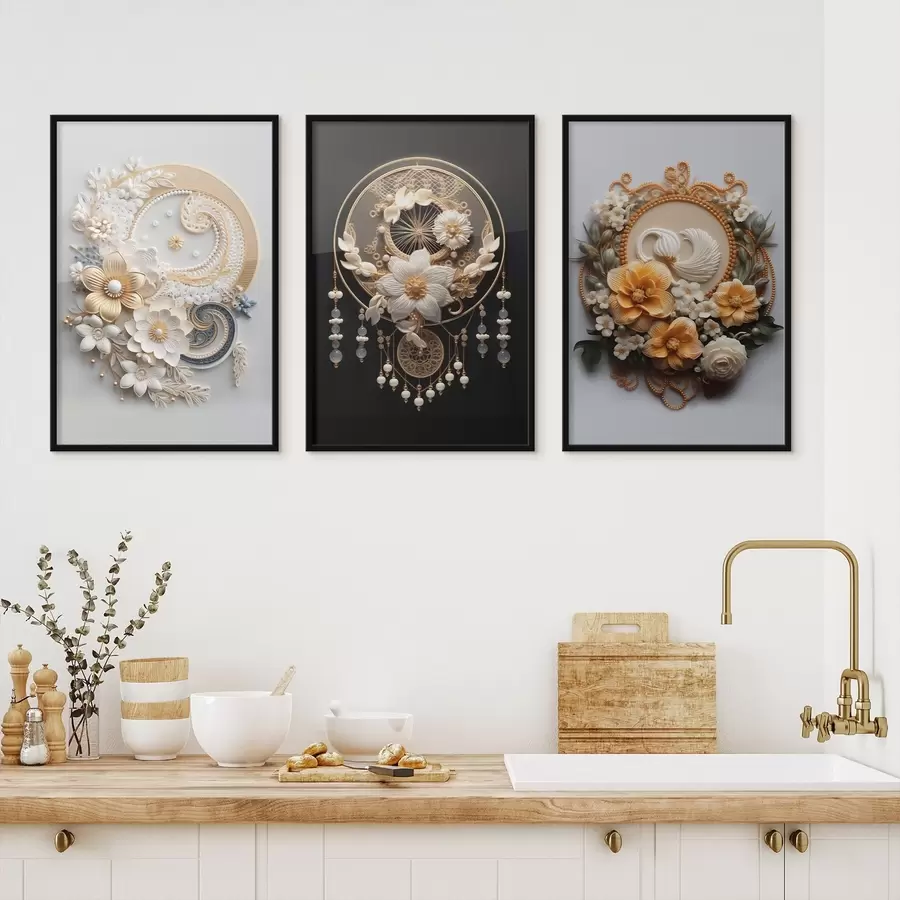 Картина Абстрактні композиції з квітів d00561