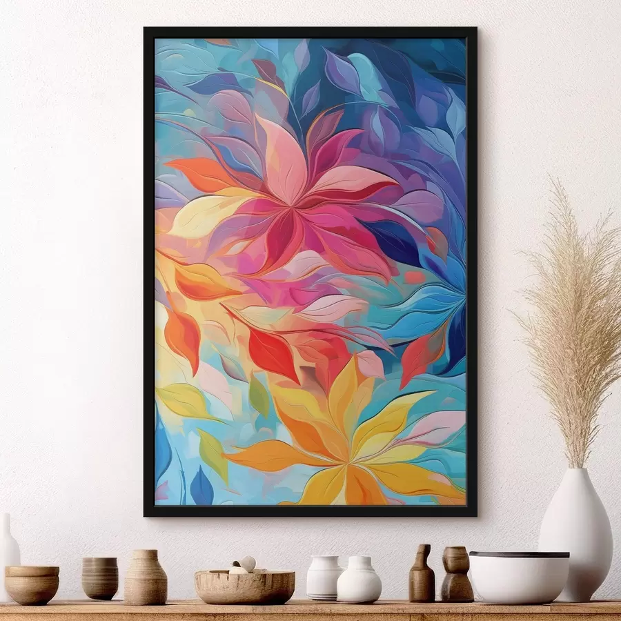 Картина Абстрактна квітка, імітація олійного живопису f47446