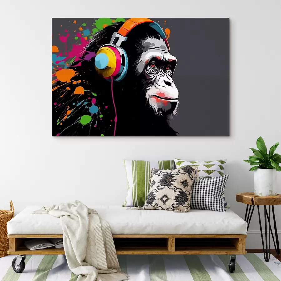 Картина Мавпа з навушниками s47385
