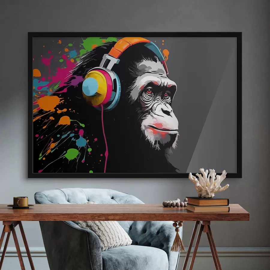 Картина Мавпа з навушниками f47385