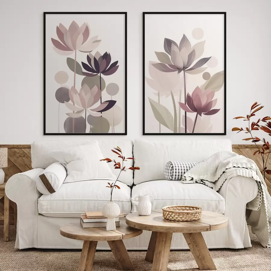 Картина Абстрактні квіти лотоса d01110