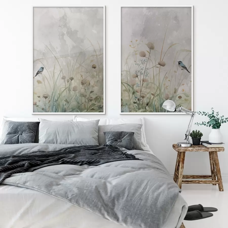 Картина Птахи на тлі польових квітів d01068