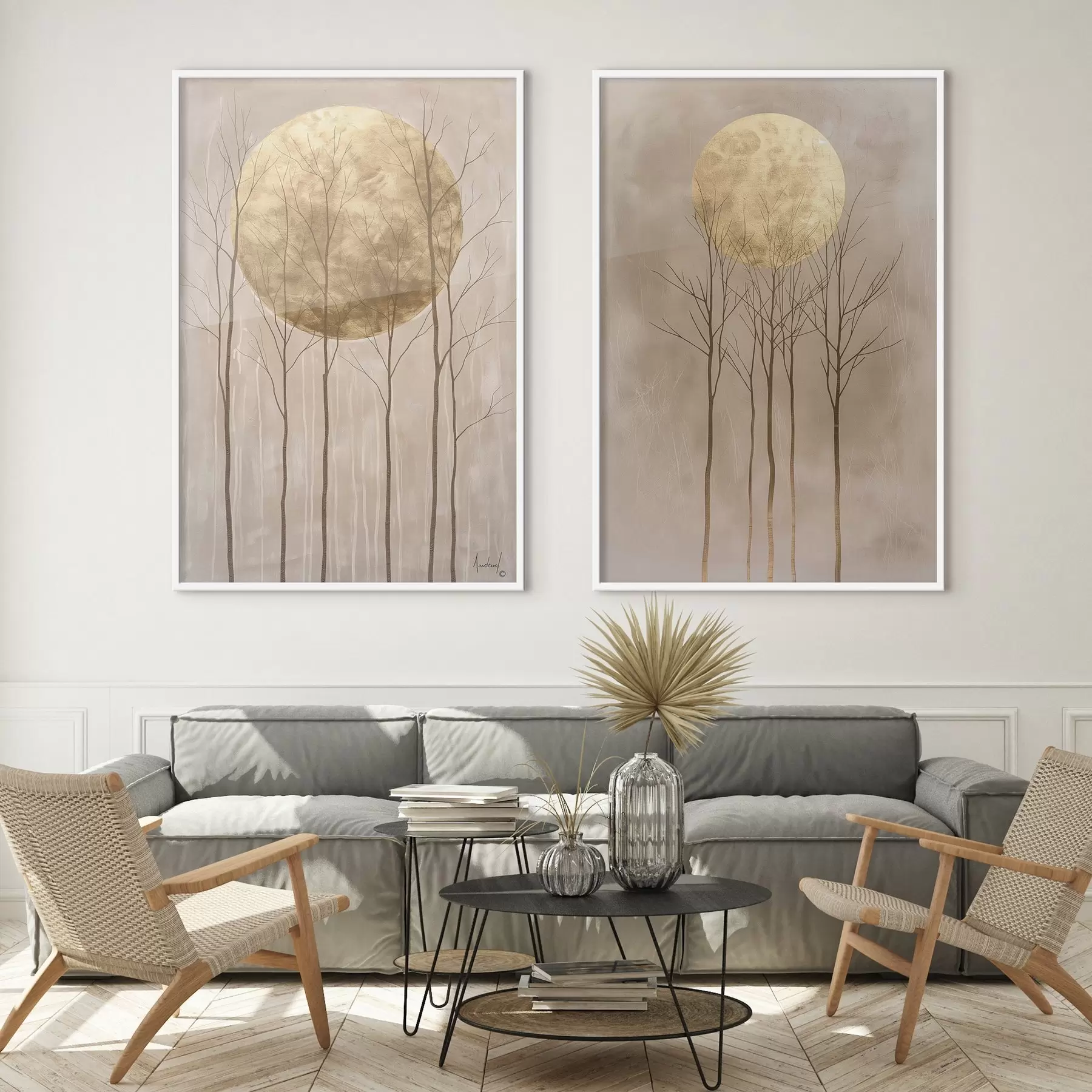 Картина Делікатні дерева і коло d01137