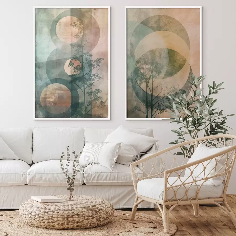 Картина Кола та листя d01145