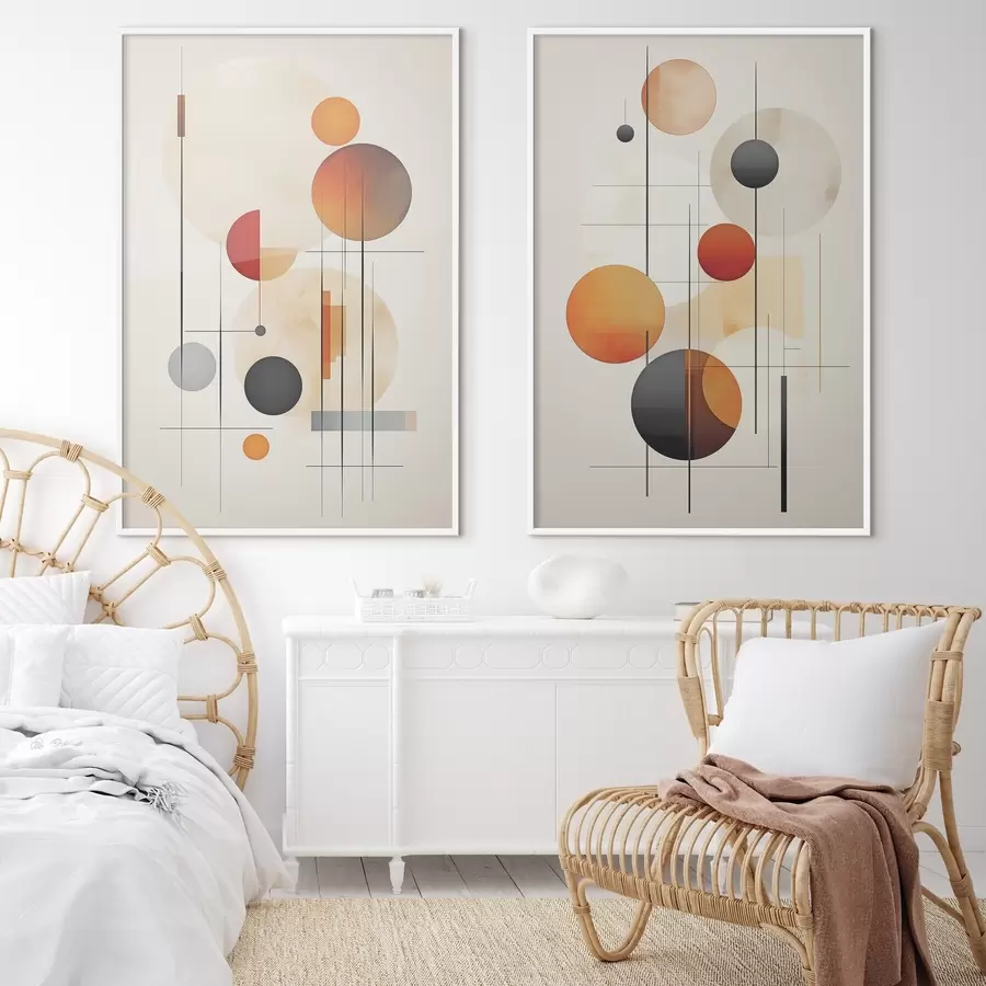 Картина Геометрична абстракція з кулями d01103