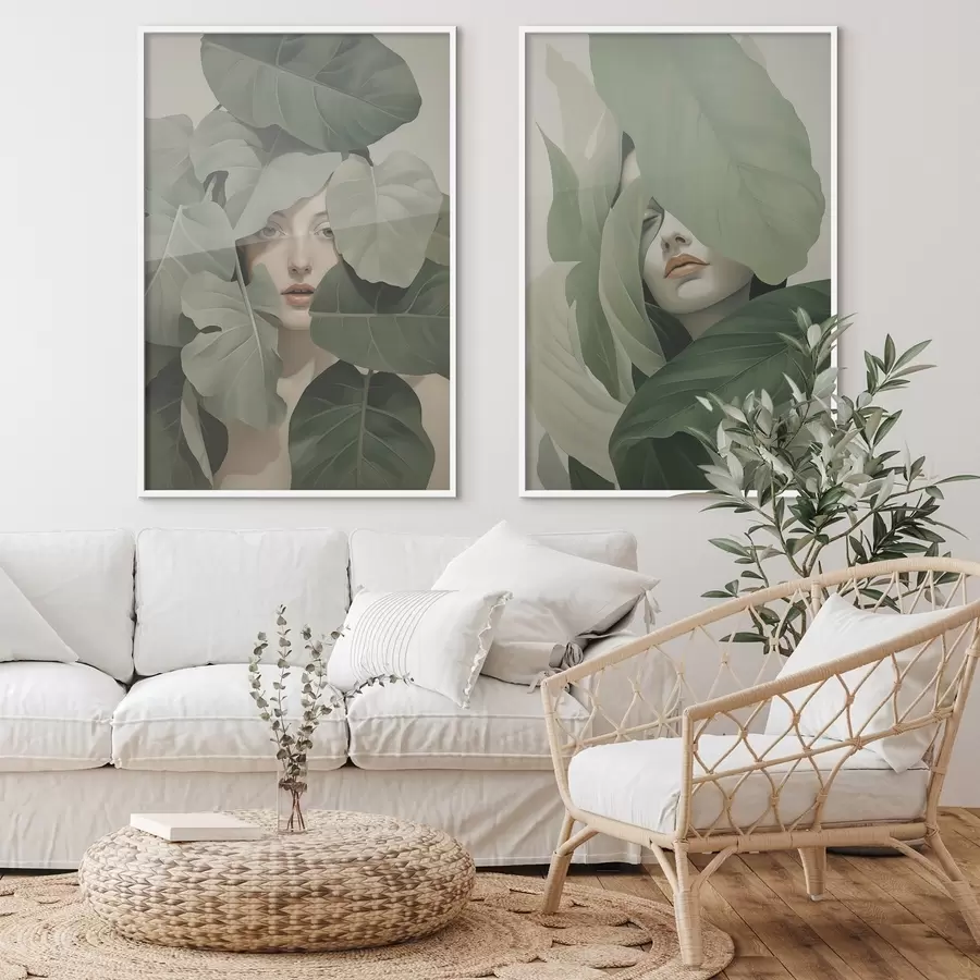 Картина Портрет дівчини в листі d01183