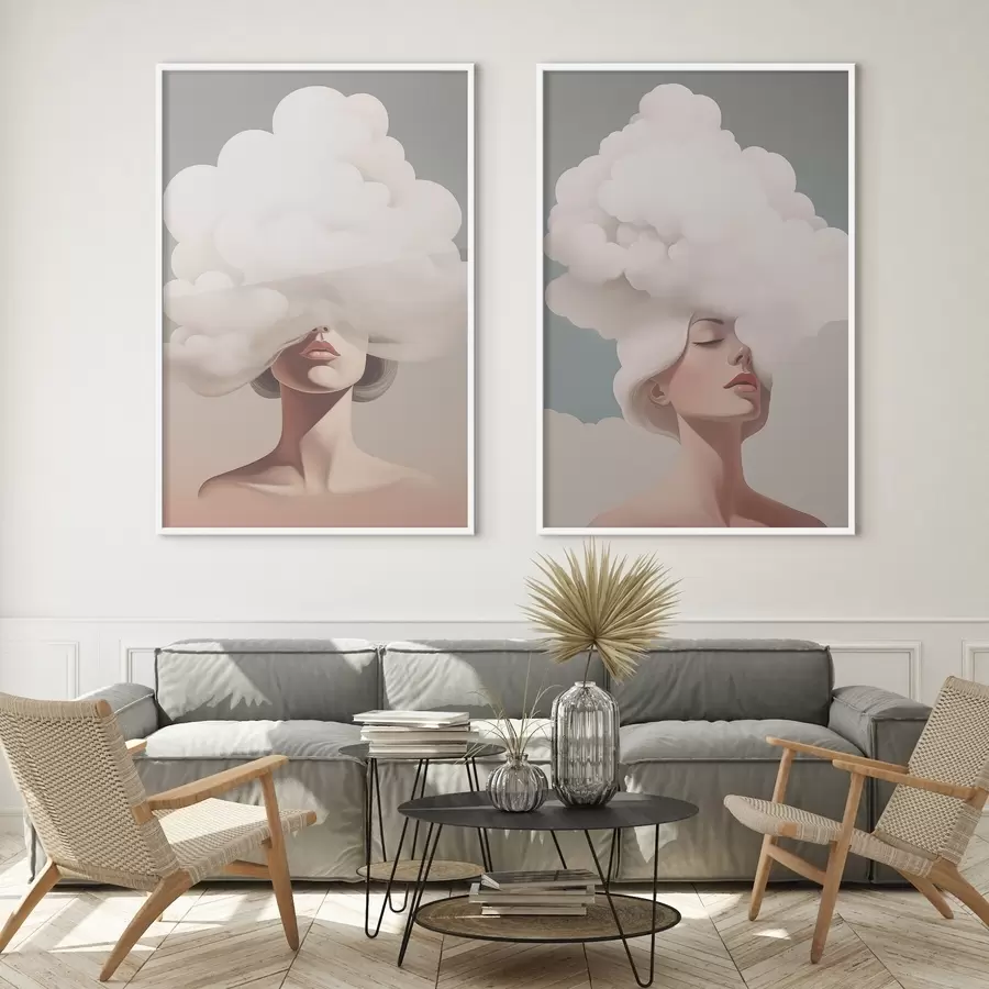 Картина Дівчина і хмара d01186