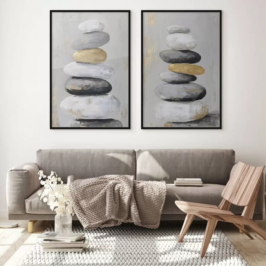 Картина великі камені в стилі живопису d01181