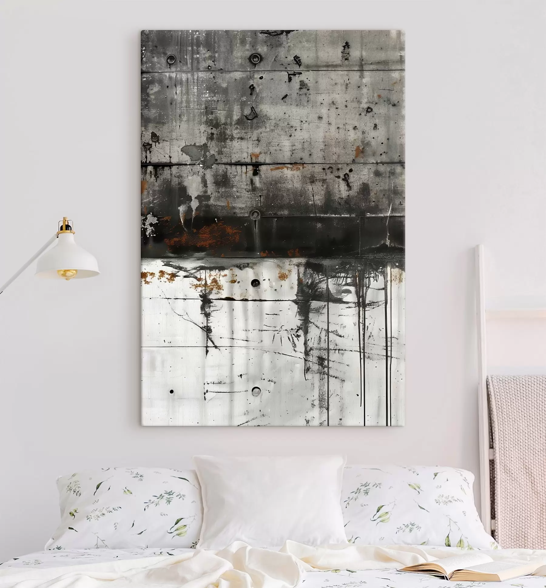 Картина Бризки фарби на бетонній стіні, імітація акварелі s47633