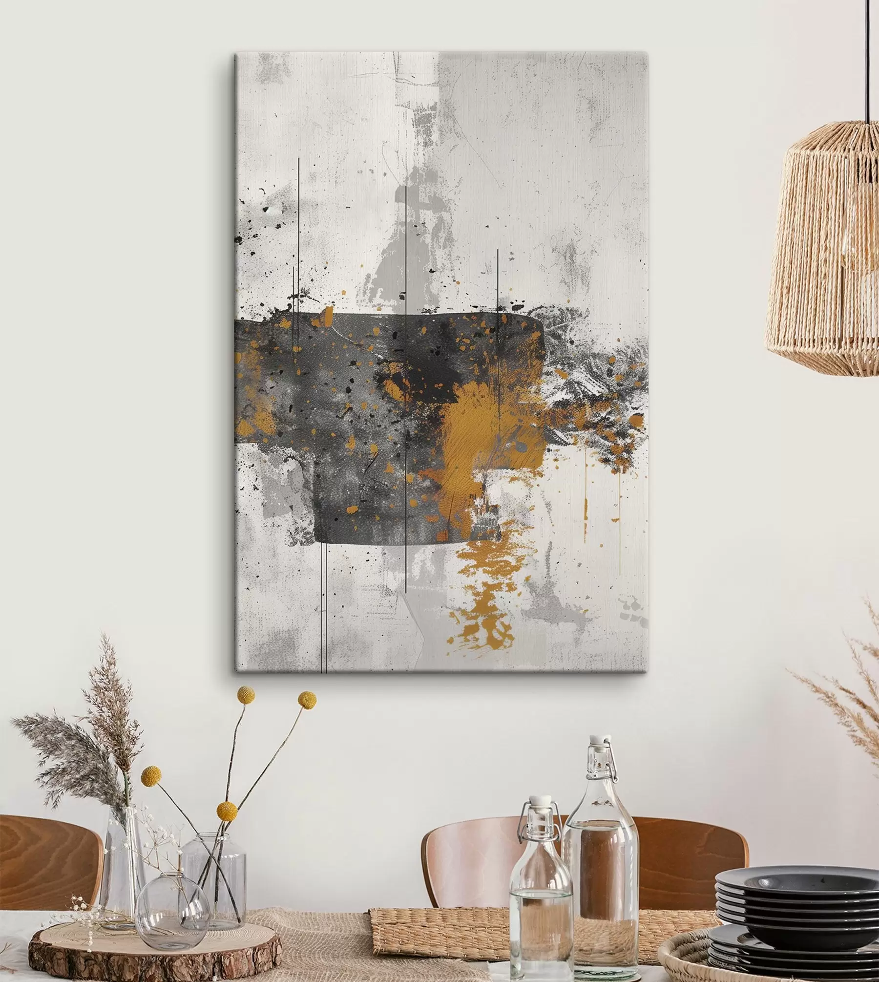 Картина Абстрактне, бризки, імітація фарби на бетонному тлі s47637