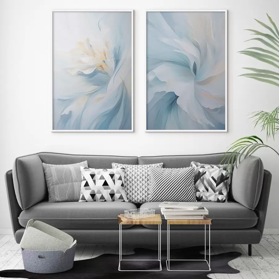 Картина Абстрактні ніжні, напівпрозорі пелюстки, що закручуються всередину, з м'яким освітленням і живописною текстурою. d01244