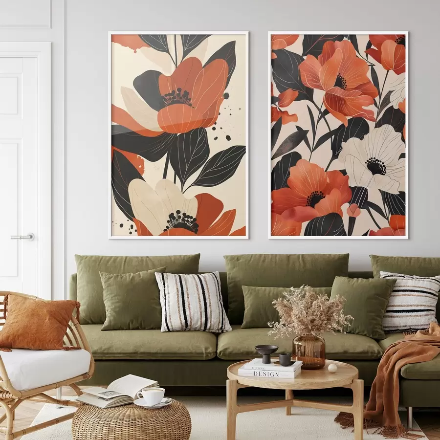 Картина Квіткова композиція в теплих тонах d01228