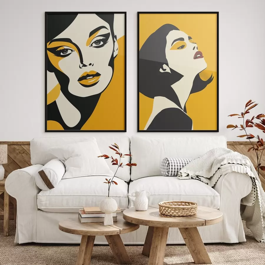 Картина Жіночий портрет у жовтих тонах d01229