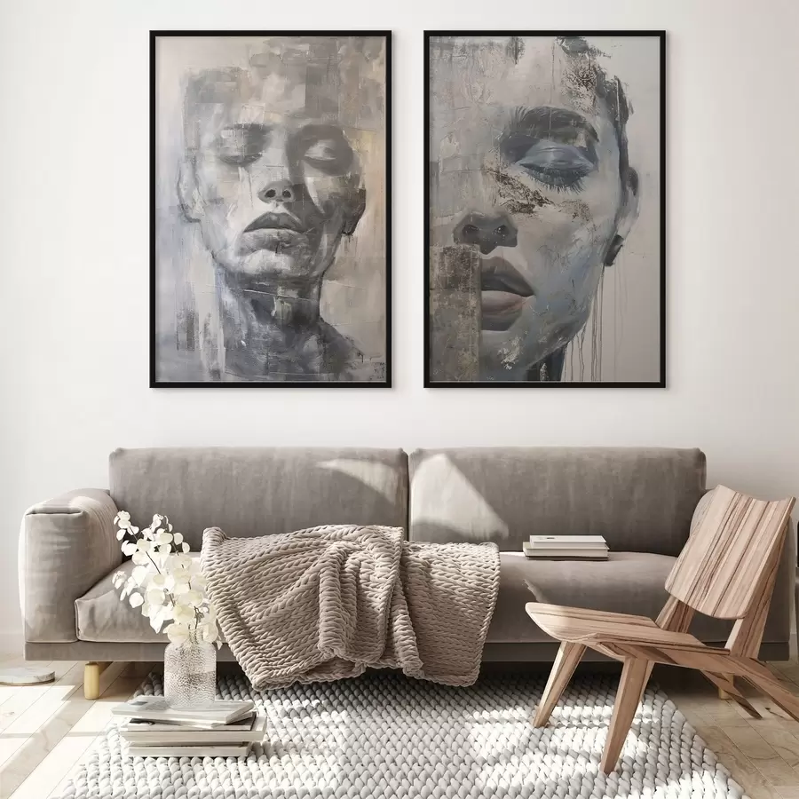 Картина Сучасний абстрактний жіночий портрет d01232