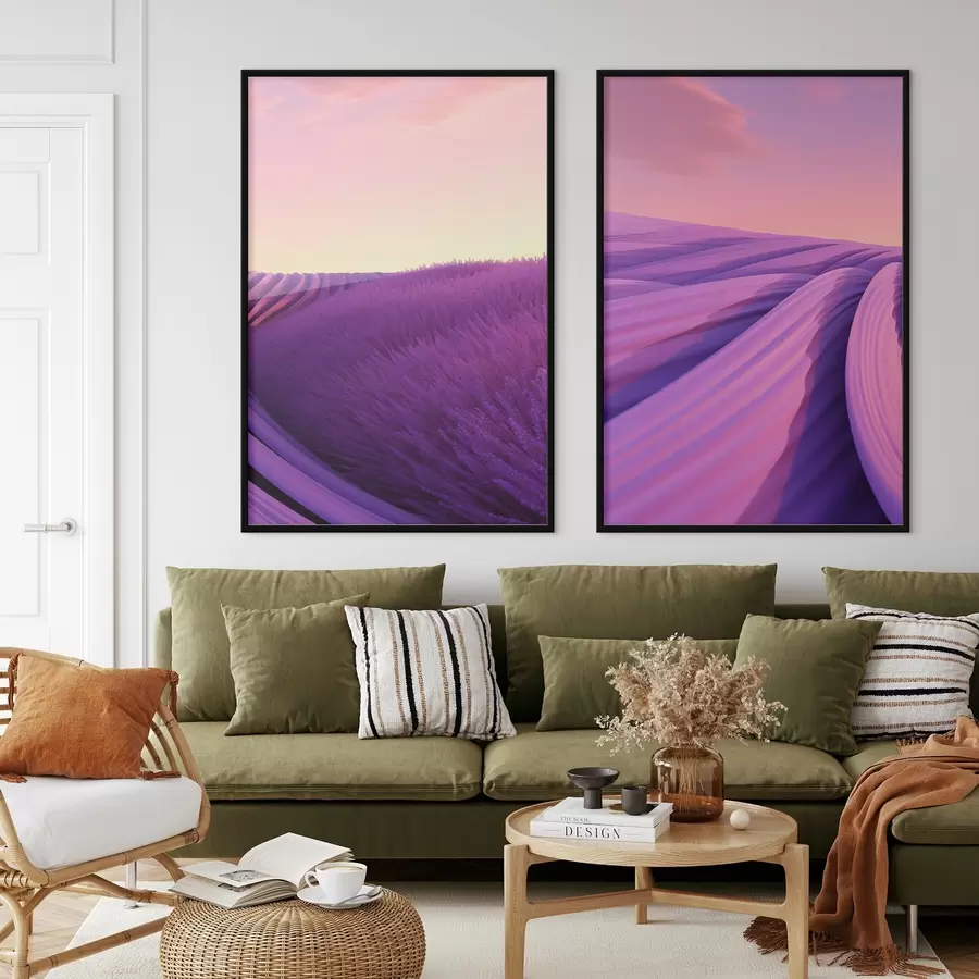 Картина Лавандове поле, абстрактне d01250