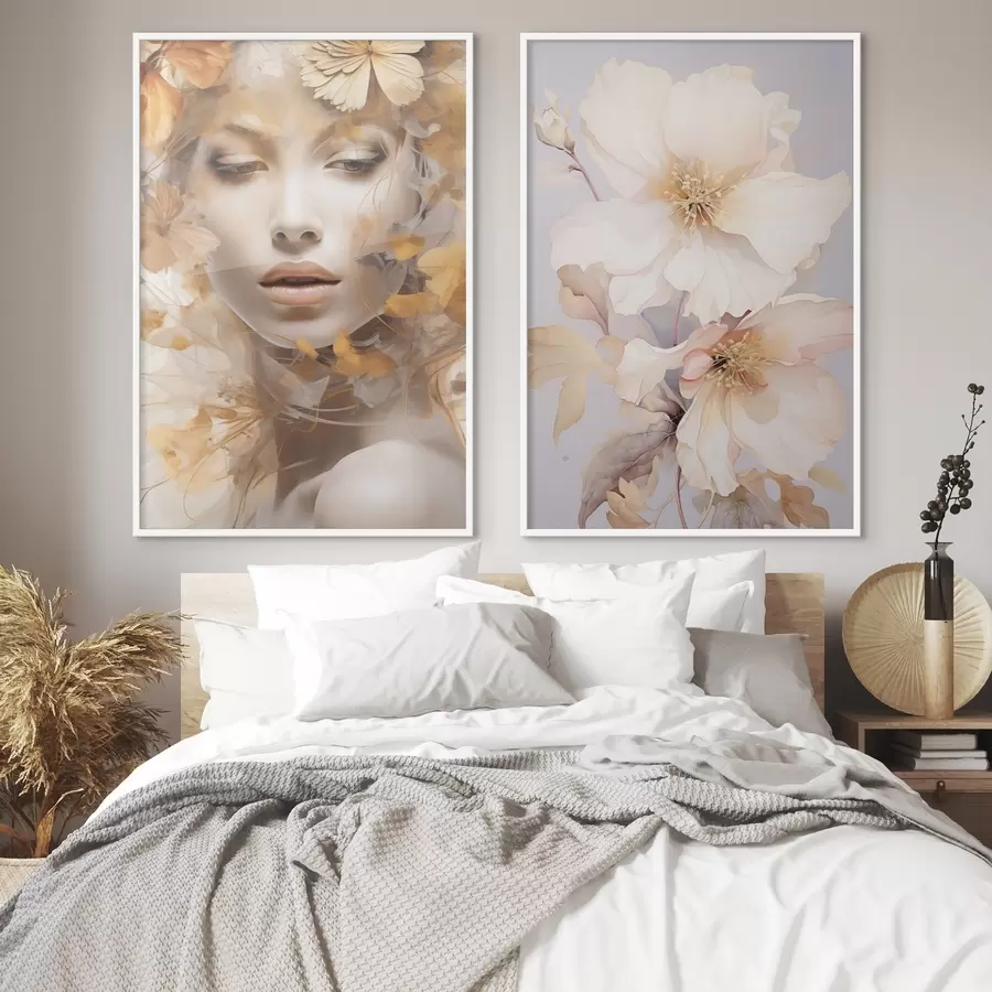 Картина Дівчина і ніжні квіти d01251