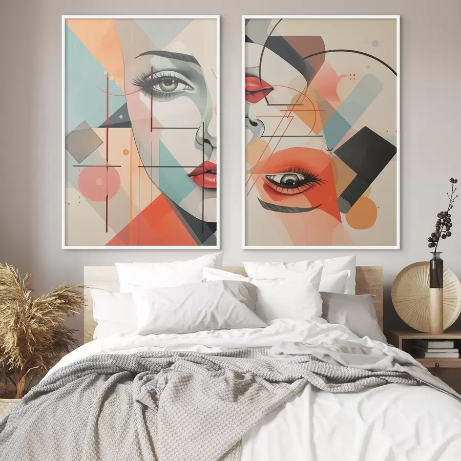 Картина Обличчя та геометричні фігури d01253