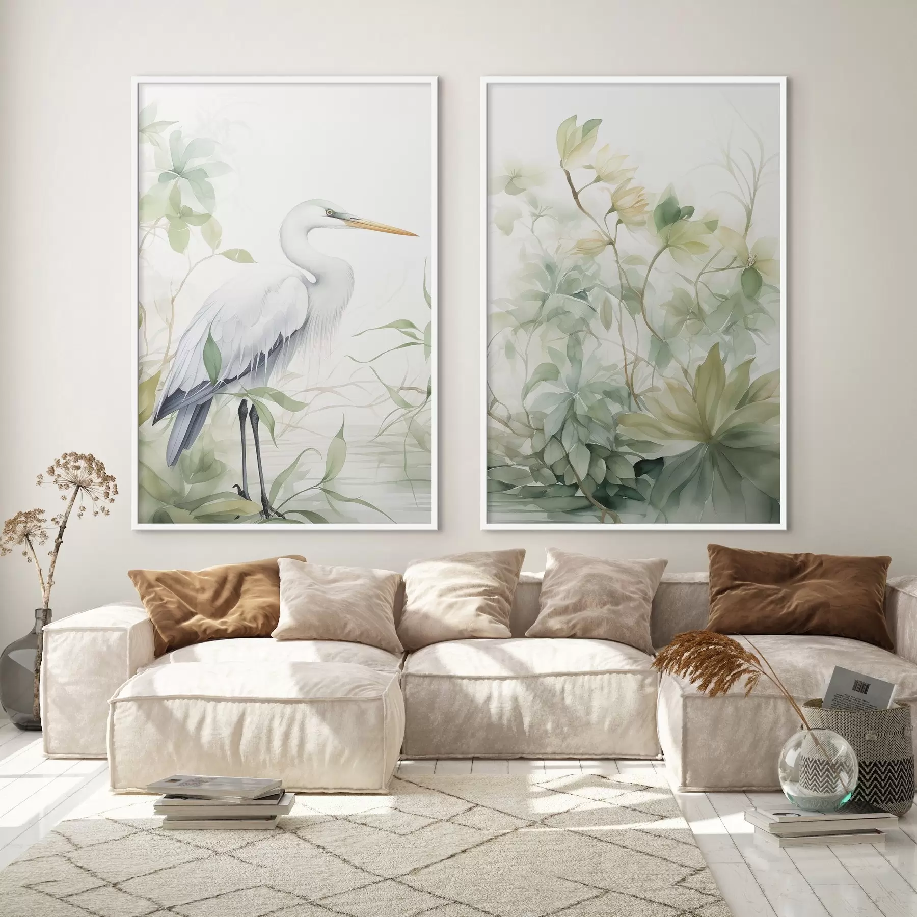 Картина Лелека серед рослин d01256