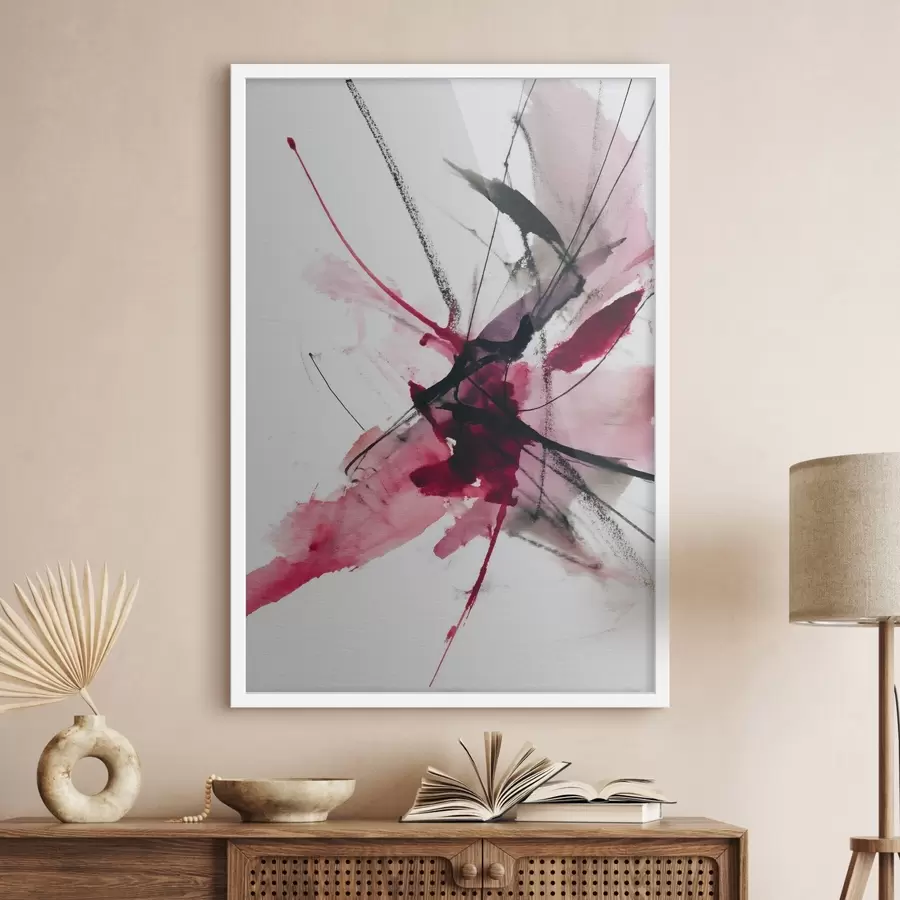 Картина Сучасна композиція ліній і плям у стилі акварелі f46951