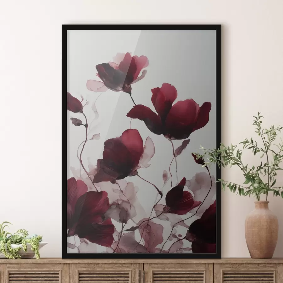 Картина Ніжні маки з ефектом розмиття в стилі акварельної гармонії f46962