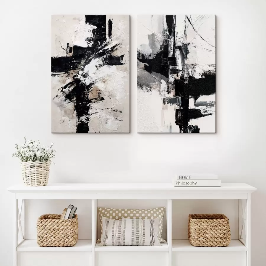 Картина Мінімалістична композиція з динамічними акцентами та імітацією рельєфної текстури m01151