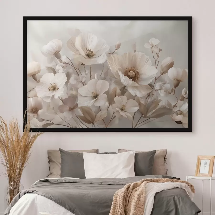 Картина Великі квіти на світлому тлі f47645