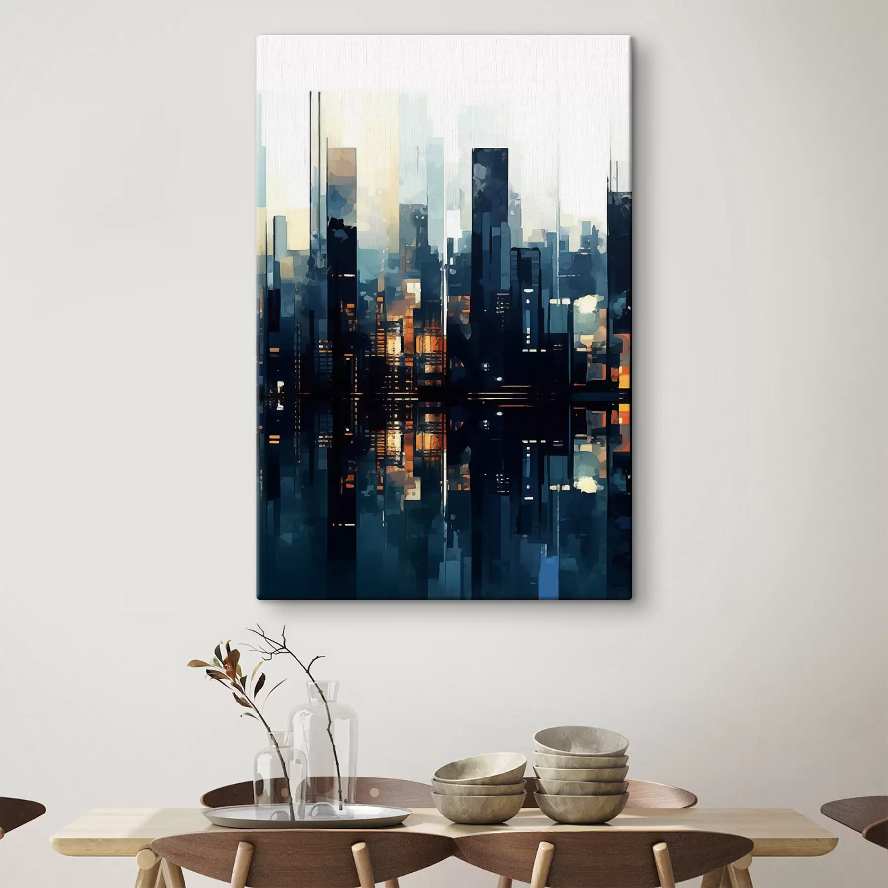 Картина Вечірній захід сонця у великому місті s47676