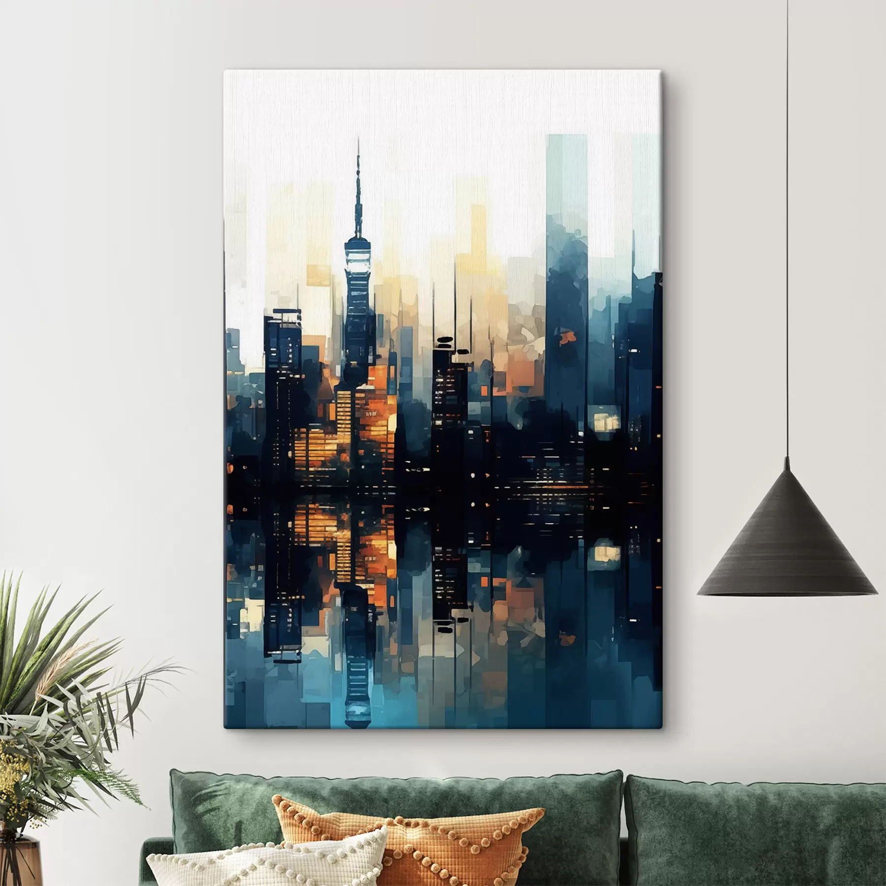 Картина Вечірній захід сонця у великому місті s47677