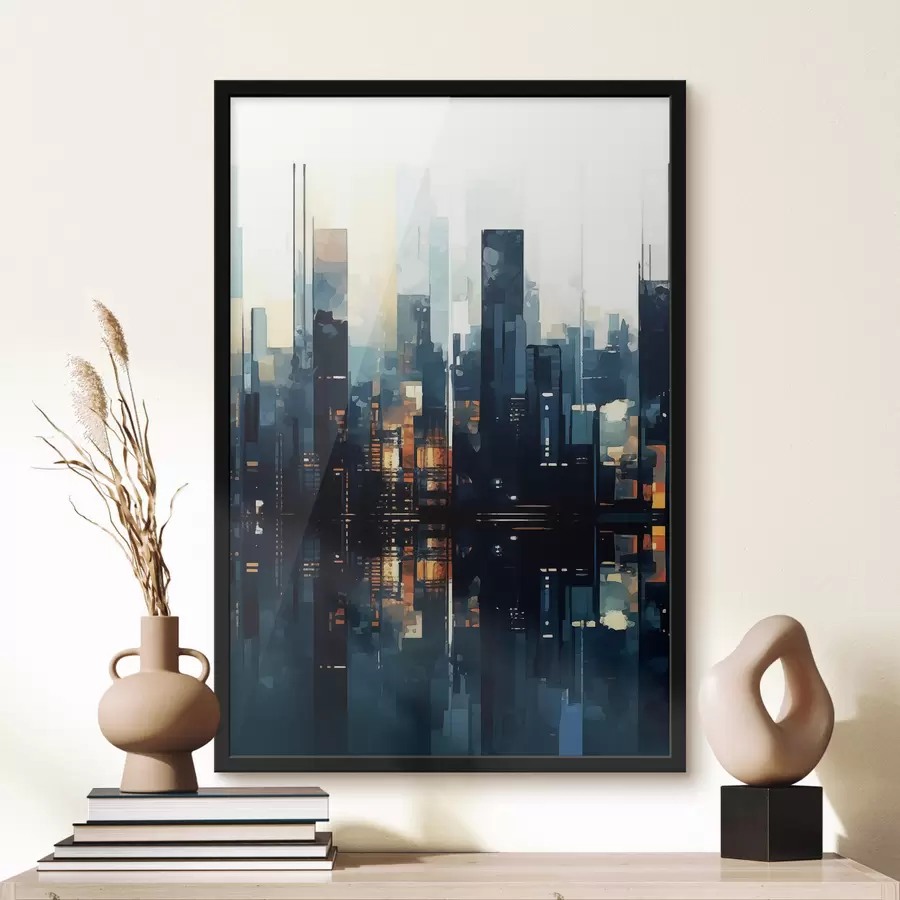 Картина Вечірній захід сонця у великому місті f47676