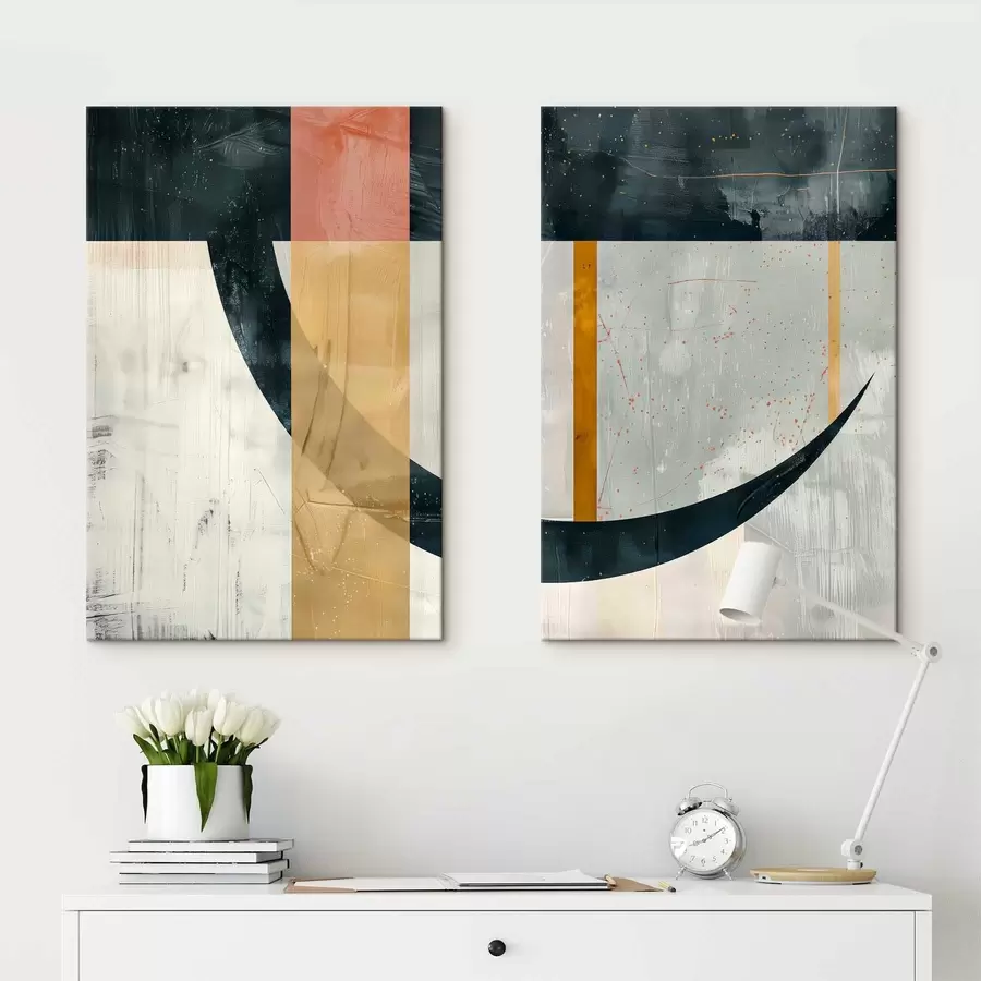 Картина Геометричні фігури на фоні зі стареним ефектом m01285