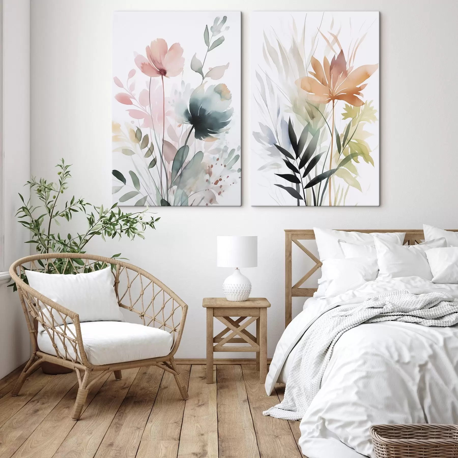 Картина Акварель, що імітує рослинність m01297