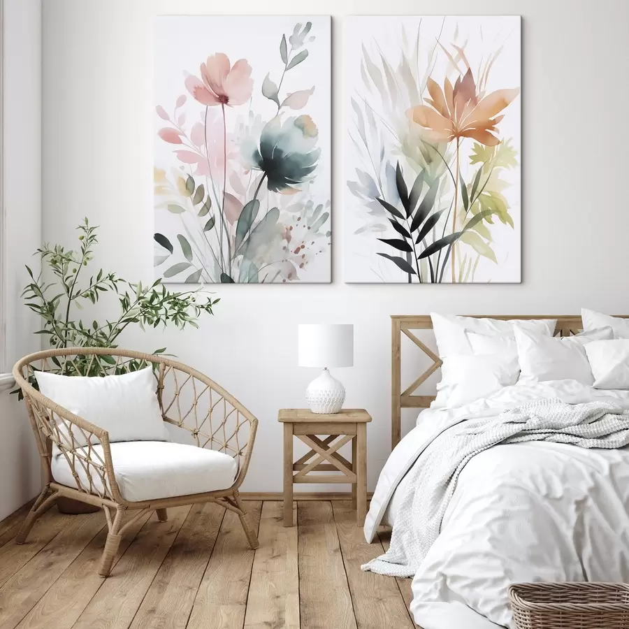 Картина Акварель, що імітує рослинність m01297