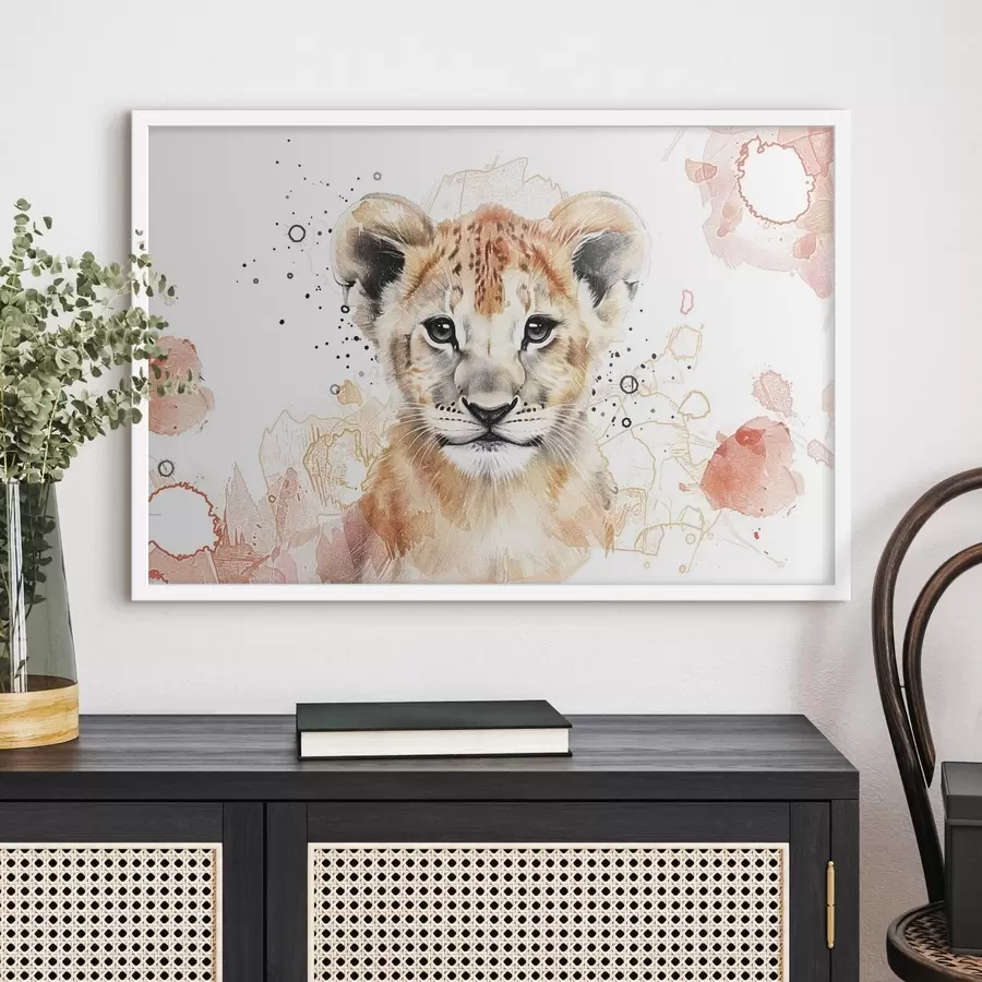 Картина Акварельний левеня, ефект олівця f47742