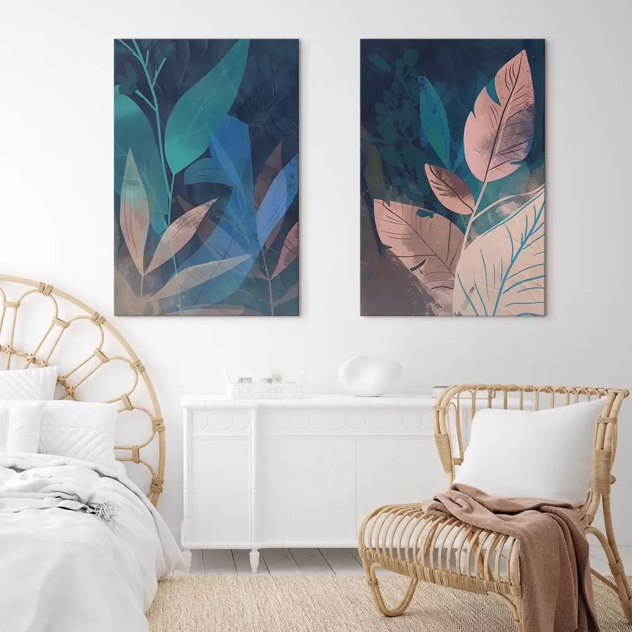 Картина Гілки та листя, абстрактно m01301