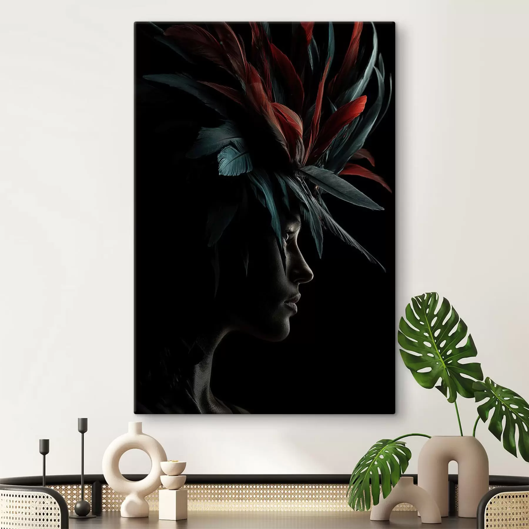 Картина Портрет з пір'ям s47735