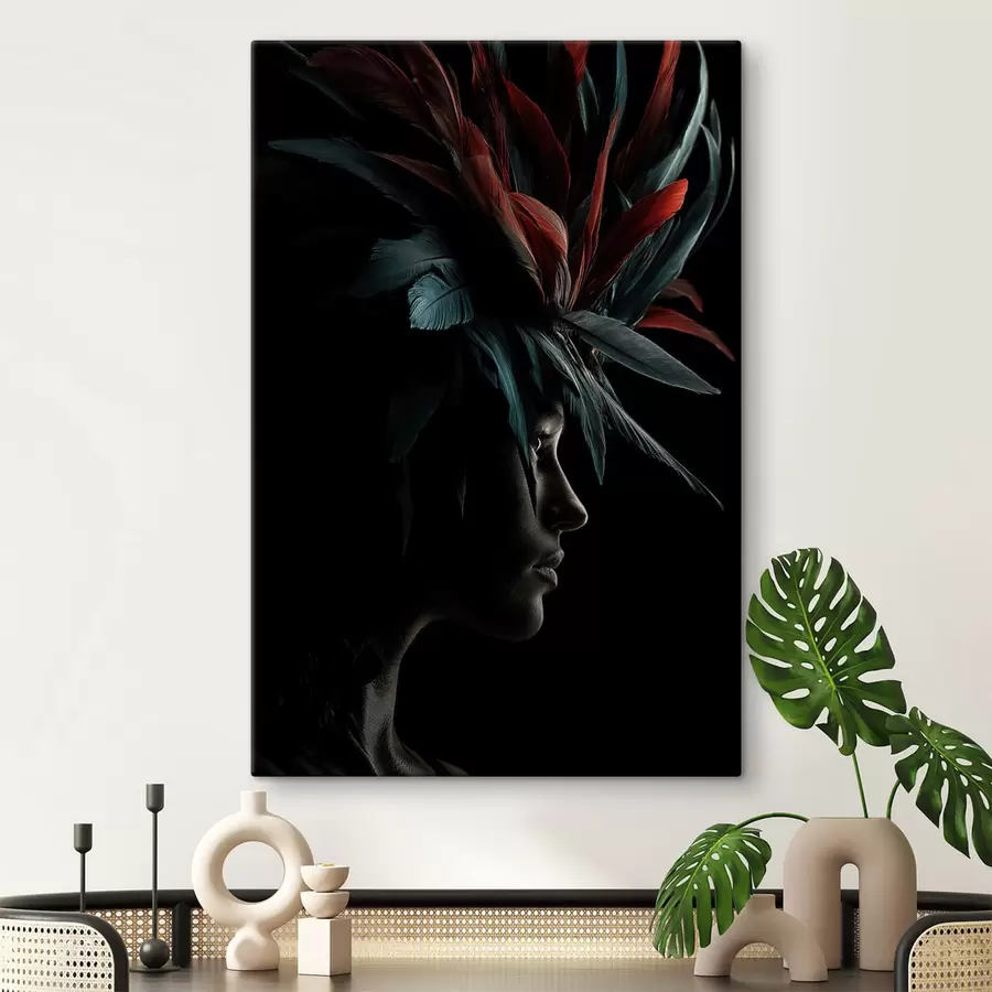 Картина Портрет з пір'ям s47735