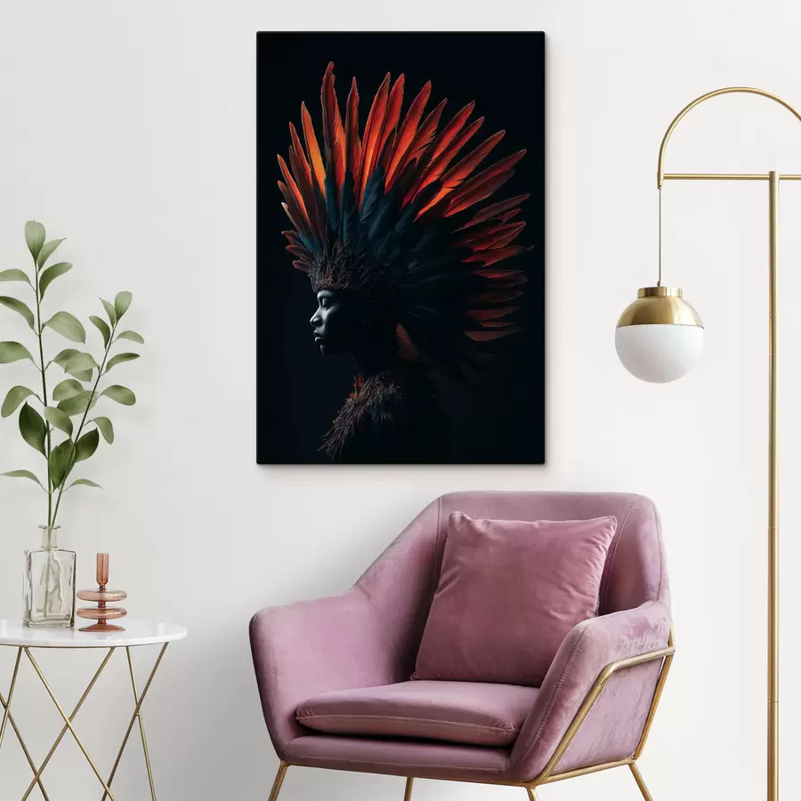 Картина Портрет з пір'ям s47736