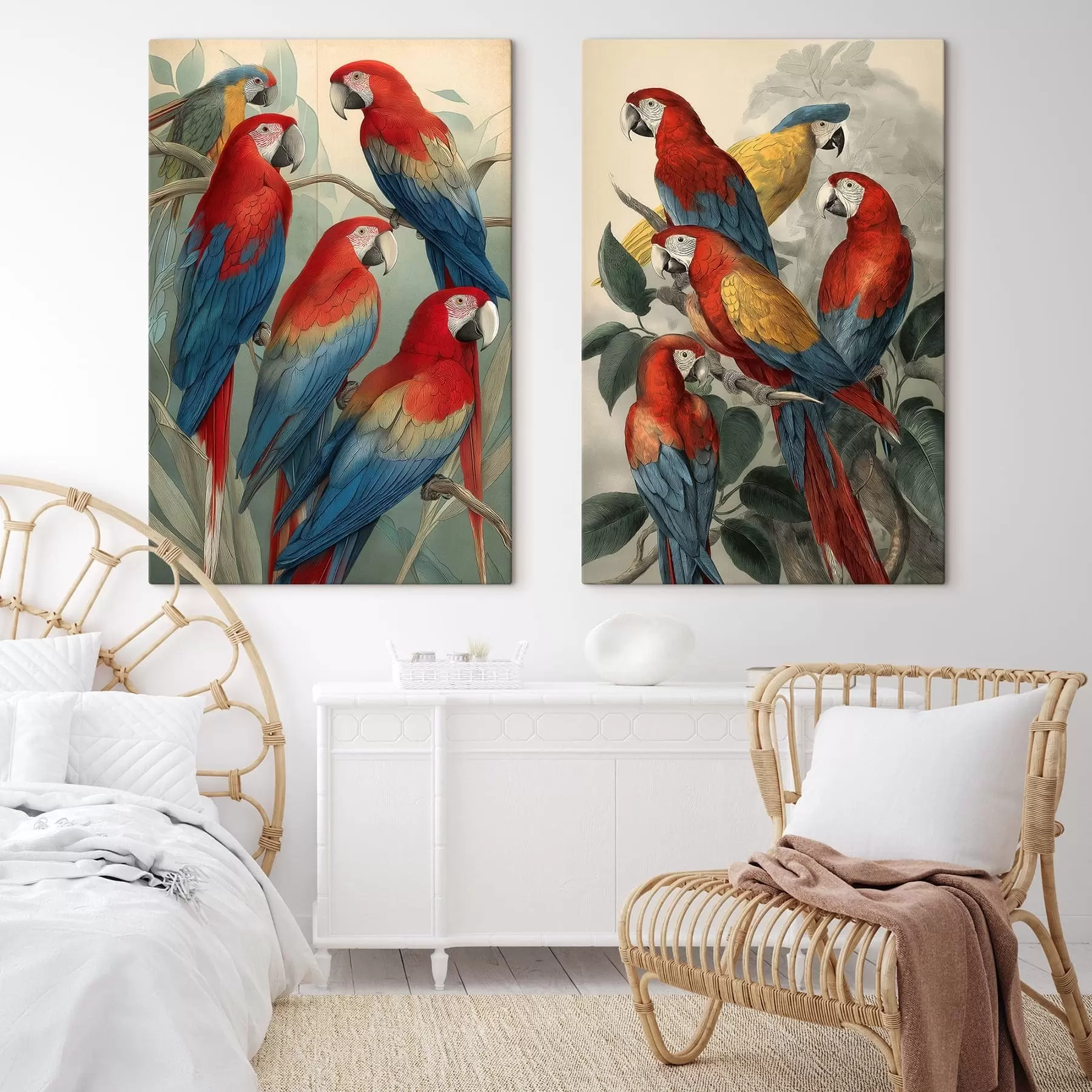 Картина Вінтажні папуги m01302