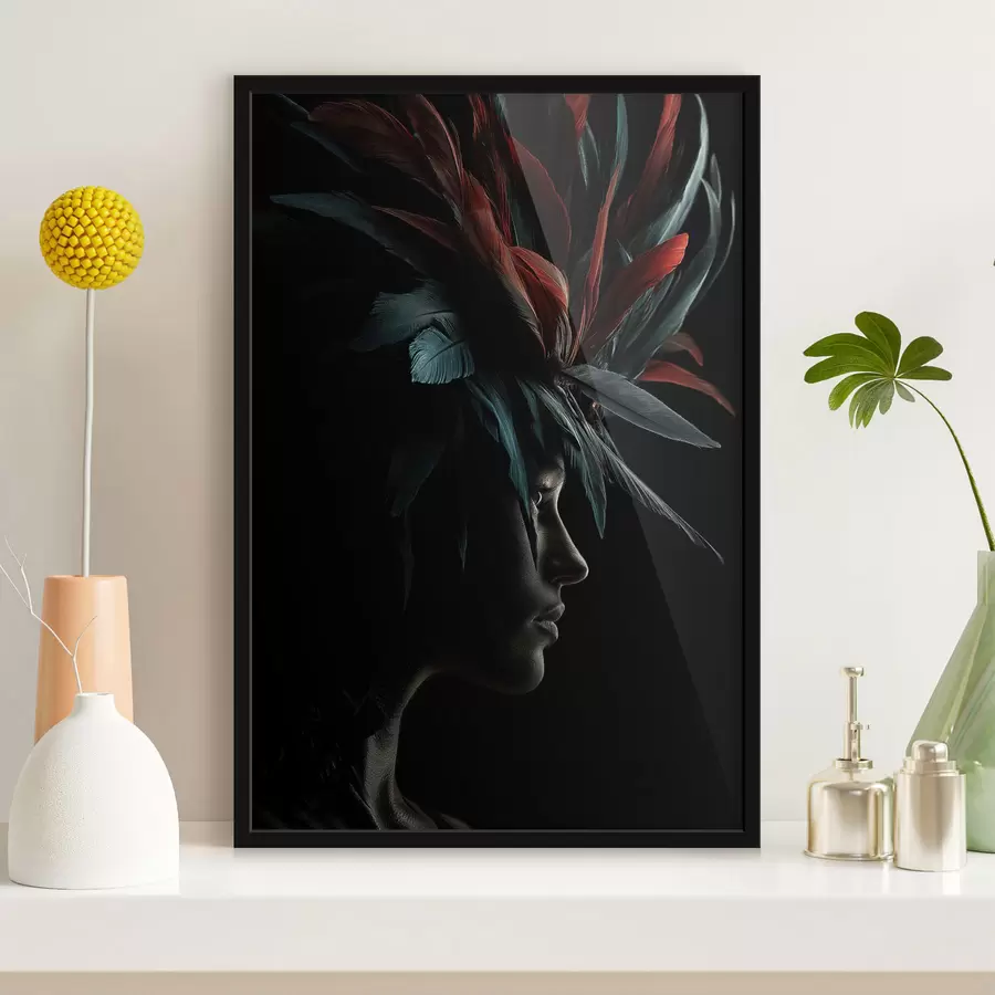 Картина Портрет з пір'ям f47735