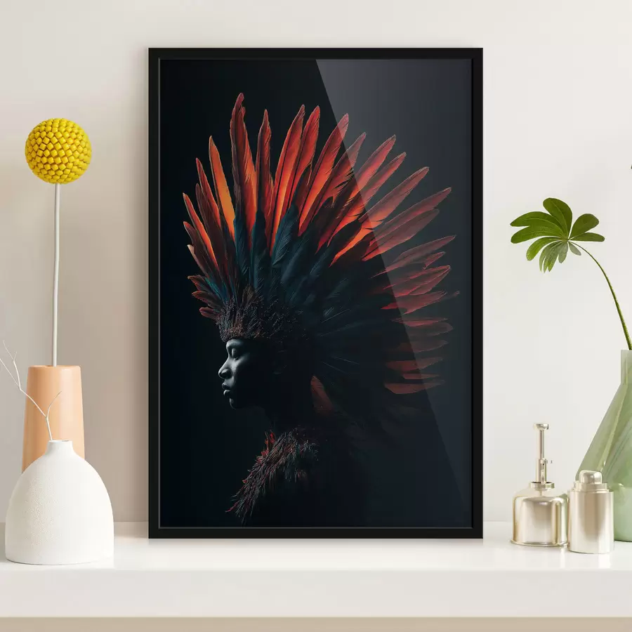Картина Портрет з пір'ям f47736