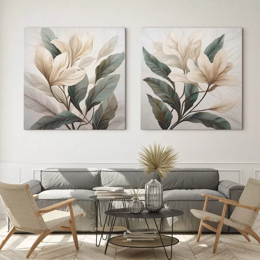 Картина Квіти з листям m01271