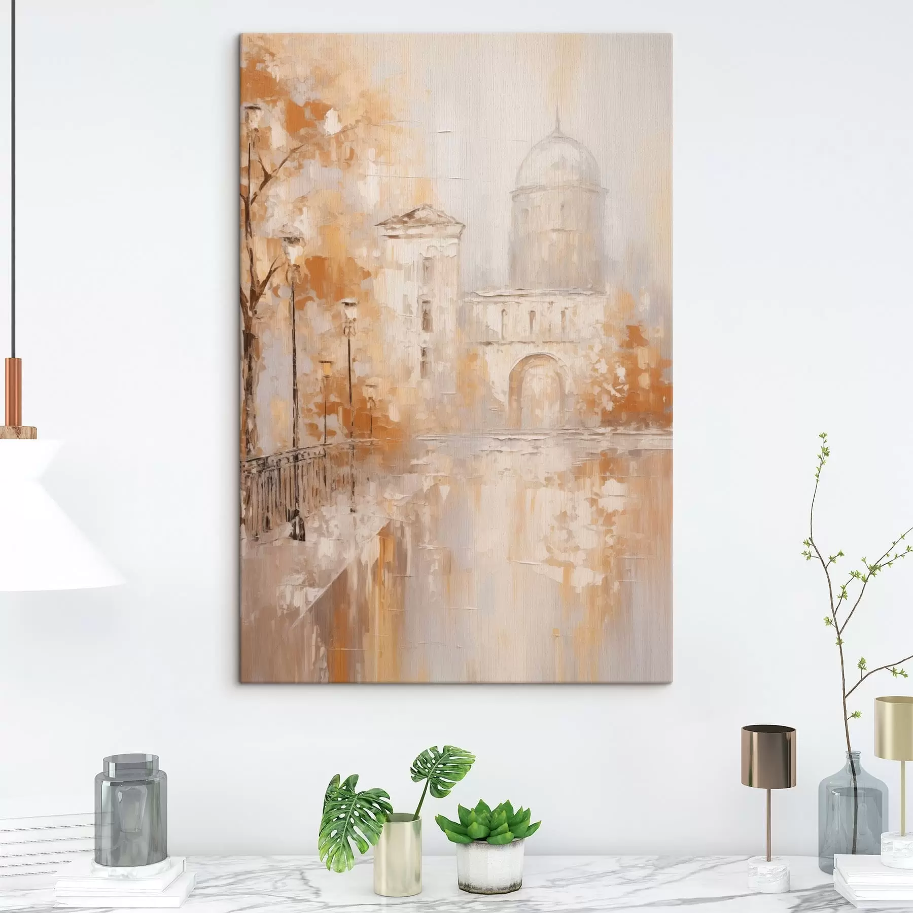 Картина Міський пейзаж з аркою в теплих тонах s47303