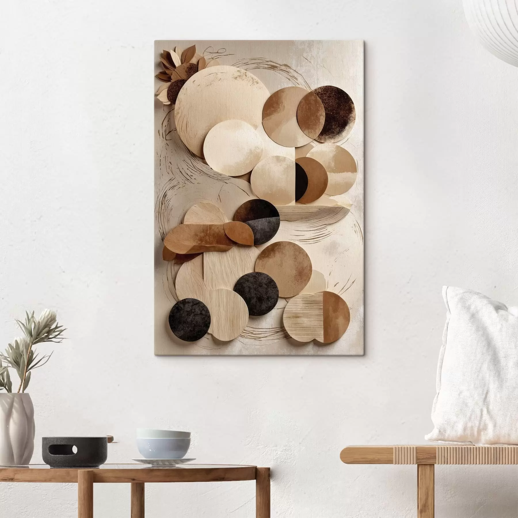 Картина Композиція круглих форм у теплих тонах s47751